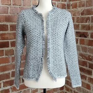 Cocogio Wool Mohair Blend Gray Knitted Cardigan Sweater Women's S